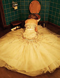 Stunning Mermaid Strapless Sequin Tulle Long Evening Dress Prom Dress HZ1023