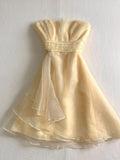Light Yellow A Line Strapless Layered Organza Mini Homecoming Dress Cocktail Dress HZ1023