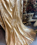 Charming Mermaid Spaghetti Strap Sequin Lace Satin Long Prom Dress Evening Dress HZ1023