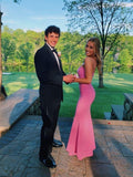 pink Prom Dress, Long Prom Dress, Simple Prom Dress HZ1023