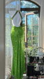 Charming Green Exquisite Sheath Beaded Chiffon Prom Dress Formal Dress Party Dress HZ1023