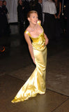 Elegant Mermaid Straps Yellow Satin Long Prom Dress Evening Dress HZ1023