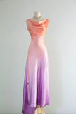 Simple Orange Purple Ombre A Line Satin Prom Dress Wedding Guest Dress HZ1023