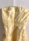 Light Yellow A Line Strapless Layered Organza Mini Homecoming Dress Cocktail Dress HZ1023