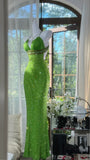 Charming Green Exquisite Sheath Beaded Chiffon Prom Dress Formal Dress Party Dress HZ1023