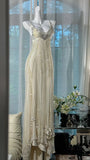 Ivory Exquisite A Line Beaded Rhinestone Chiffon Prom Dress Formal Dress Party Dress HZ1023