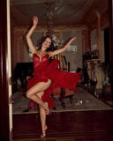 Sexy A Line Spaghetti Strap Flower Burgundy Chiffon Short Party Dress Evening Dress HZ1023