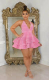 18th Birthday Outfit Pink Sequin Homecoming Dress Sexy Graduation Dresses HZ1023