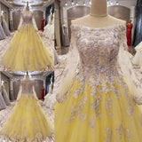 Yellow Prom Dresses Sexy Long Formal Evening Gowns HZ1023