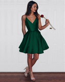 A-line Short Prom Dress Dark Green Homecoming Dress HZ1023