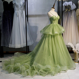 Ball Gown, Green Prom Dresses Vintage Prom Dress HZ1023