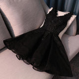 0210,black mini evening dresses sleeveless women dress v-neck tulle fashion dresses applique beaded homecoming HZ1023