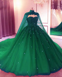 Sweetheart Ball Gown Prom Dress With Cape Quinceanera Dresses HZ1023