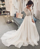 R0125,light white long sleeves women dresses v-neck applique full length fashion dresses party dresses tulle lace wedding HZ1023