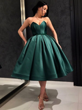 Ball Gown Short Prom Dress Dark Green Homecoming Dress HZ1023