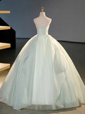 Ball Gown Sweetheart Light Green Chiffon Prom Dress Quinceanera Dresses HZ1023