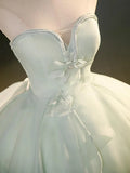 Ball Gown Sweetheart Light Green Chiffon Prom Dress Quinceanera Dresses HZ1023