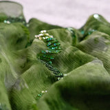 Vintage A Line Spaghetti Straps Sequins Green Satin Evening Dress Party Dress HZ1023