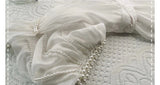 Gorgeous Mermaid Puffle Embroidery Pearl White Chiffon Prom Dress Evening Dress HZ1023