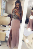 Sparkly Beaded Split Side Mermaid Sexy Prom Dresses, Formal Evening Dresses HZ1023
