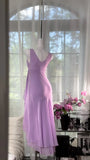 Simple Purple A Line V Neck Layered Chiffon Homecoming Dress Outfits HZ1023