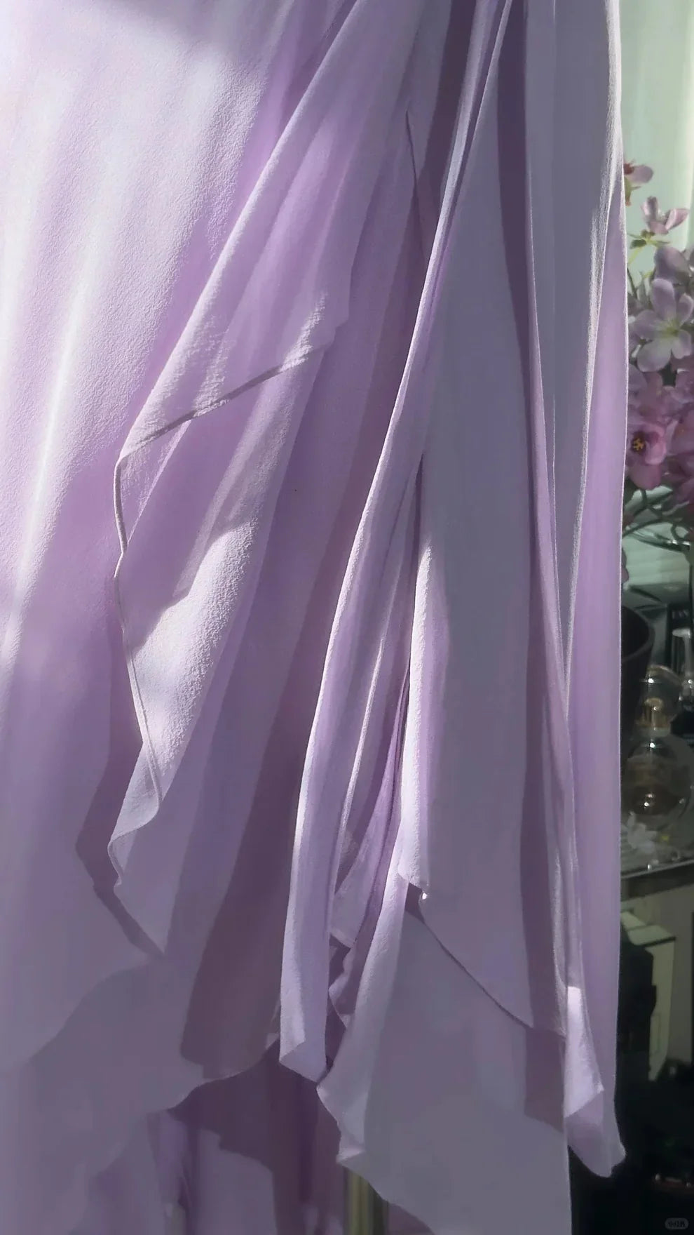 Simple Purple A Line V Neck Layered Chiffon Homecoming Dress Outfits HZ1023