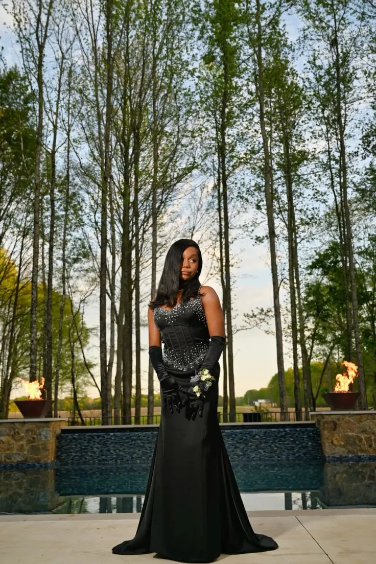 Modest Mermaid Spaghetti Straps Silver Sequin Long Black Girl Green Evening Party Gowns Evening Dress Special Formal Dresses Prom Dress HZ1121