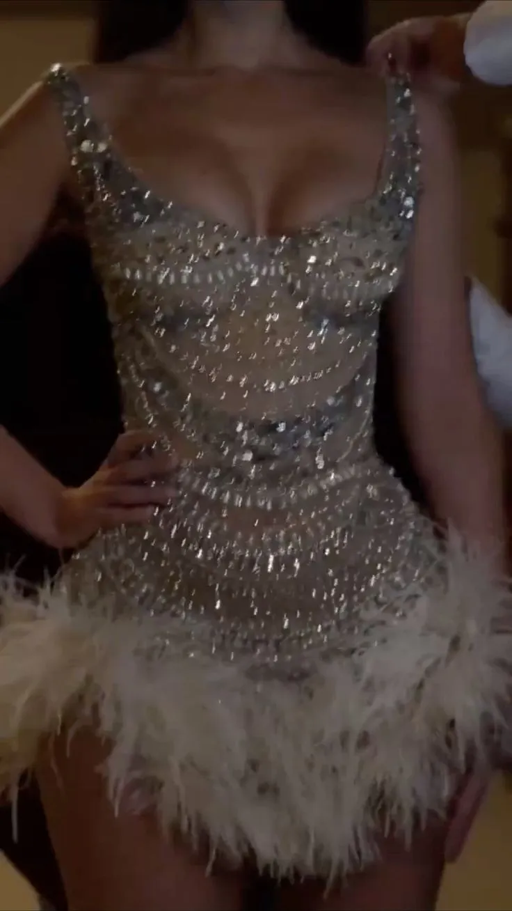 Unique Sheath Square Neck Champagne Sequin Formal Homecoming Dresses 8th Grad Dance Graduation Dress Short Hoco Dresses HZ1121