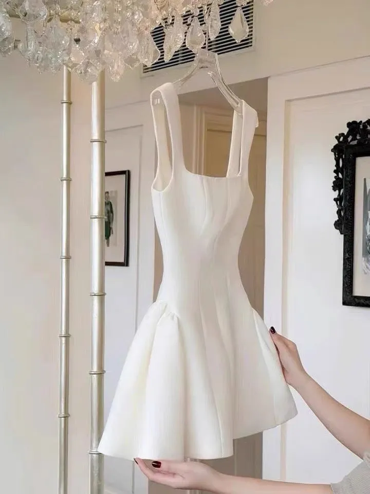 Unique A line Square Neck Red Short Homecoming Dress Summer Dance Inspo Hoco Dresses Mini Cocktail Dress HZ1121