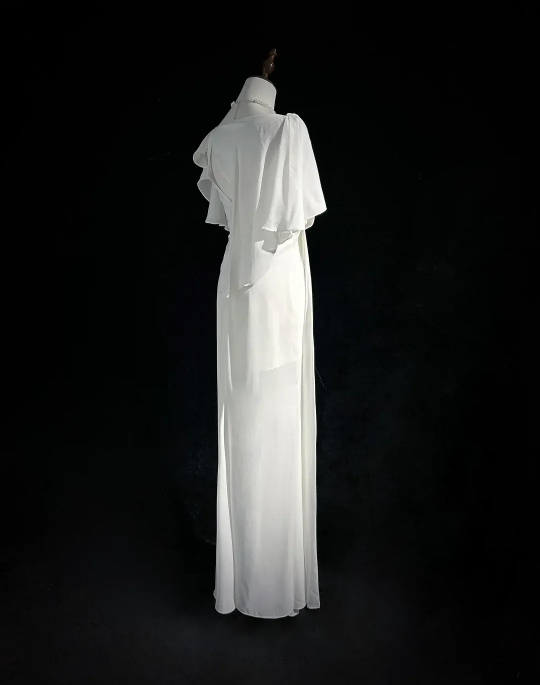 Vintage Bridal Dress Mermaid Square Neck Chiffon White Long Wedding Dress Retro Wedding Dresses Modest Wedding Gowns HZ1121