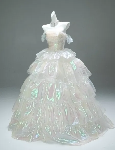 Stunning Off-the-Shoulder Ball Gown Tiered Chiffon Long Quinceanera Dress Saprkly Formal Gowns Vestido De 15 Anos Sweet 16 Dress HZ1121