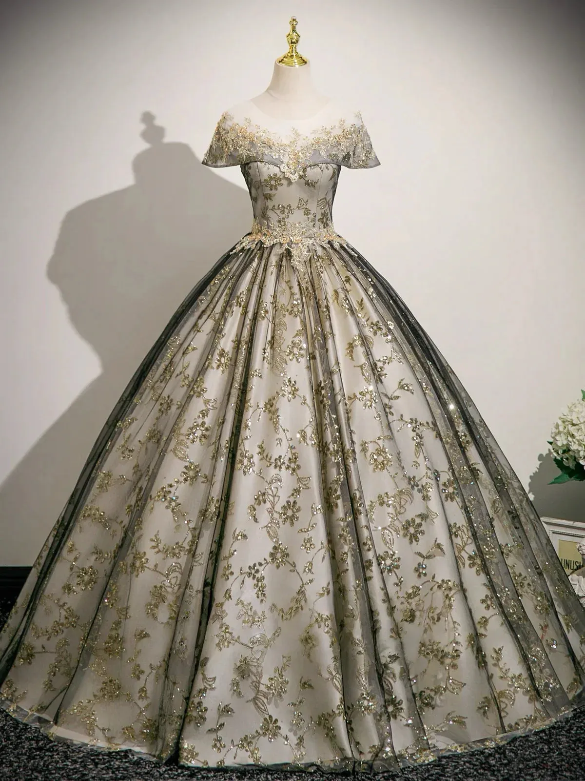 A-Line Lace Applique Long Prom Dress, Formal Evening Dress HZ1121