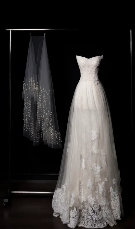 Simple Strapless A-line Wedding Dresses Beaded Applique White Tulle Bridal Gowns Sleeveless Bridal Dresses HZ1121