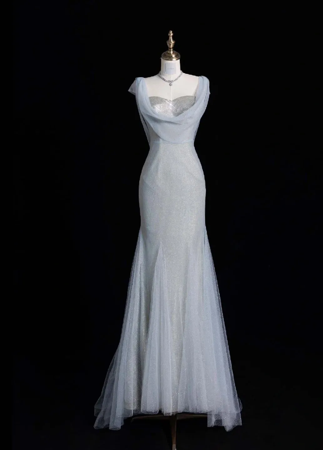 Glitter Sweetheart Mermaid Long Prom Dresses Silver Evening Dresses HZ1121