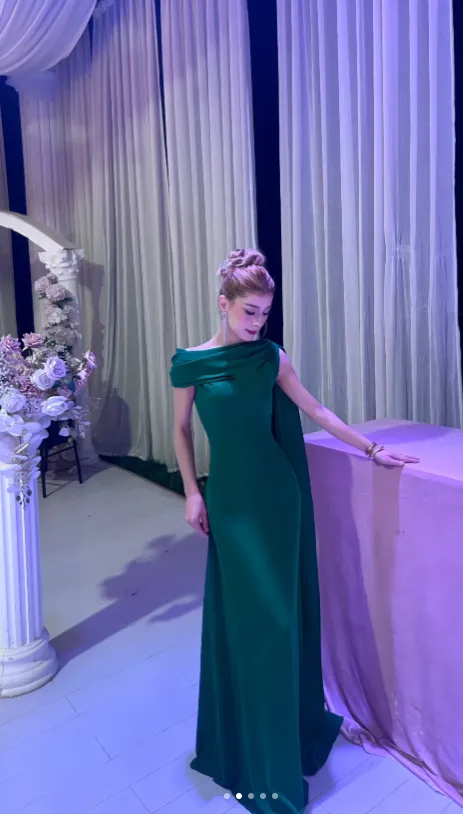 Elegant Sheath Mother of the Bride Dress Chiffon Dark Green Wedding Guest Dresses HZ1121