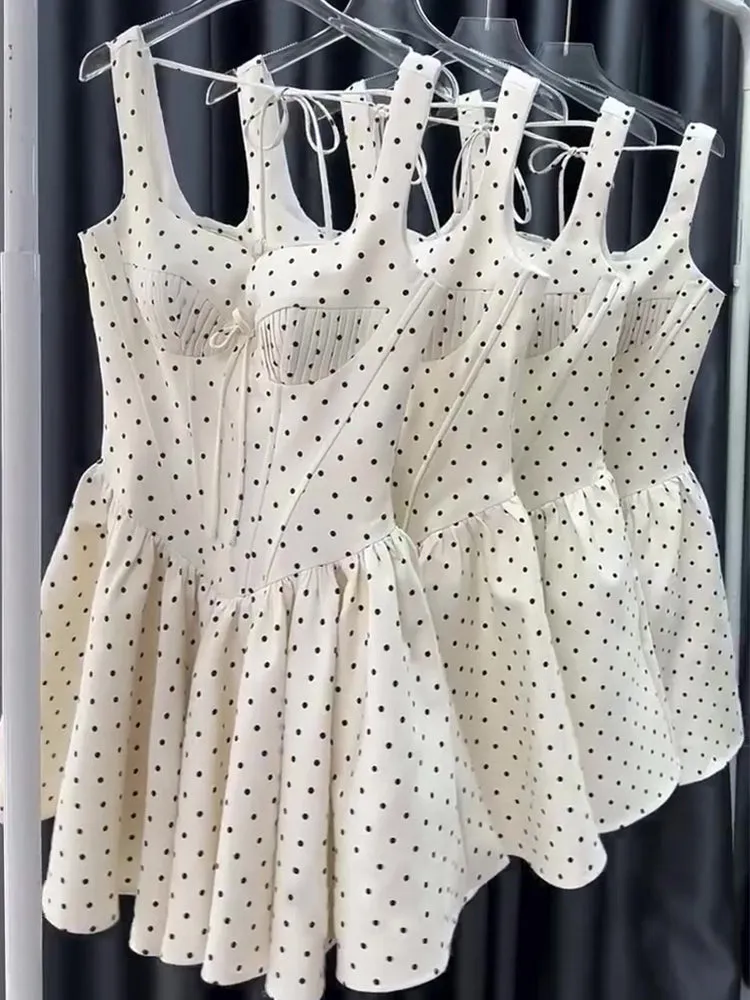 Cute A line Sweetheart Black Polka Dots Short Satin Formal Homecoming Dresses Party Graduation Dress Hoco Dresses HZ1121